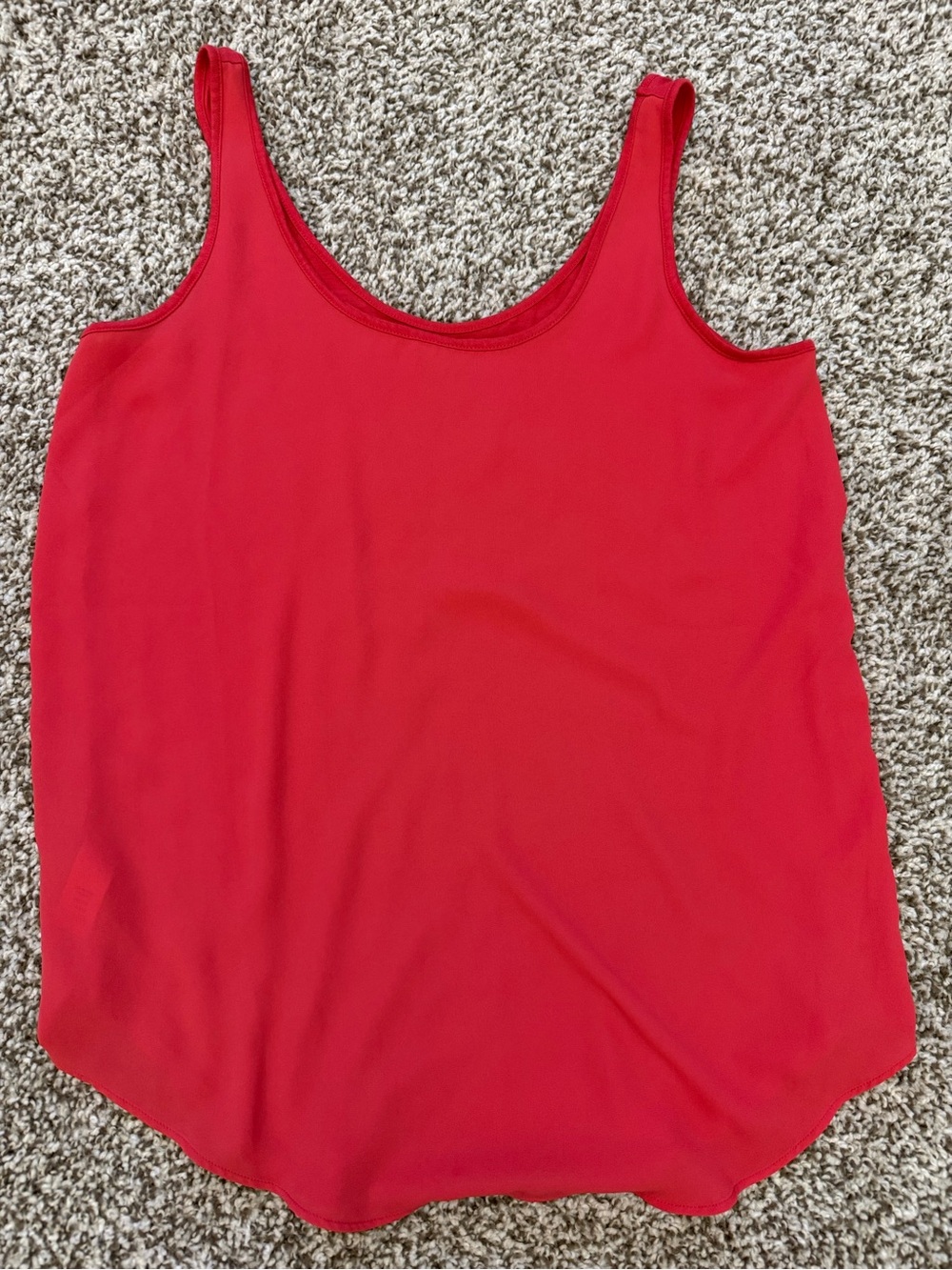 LOFT Red Scoop Neck Tank Top